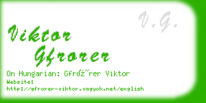 viktor gfrorer business card